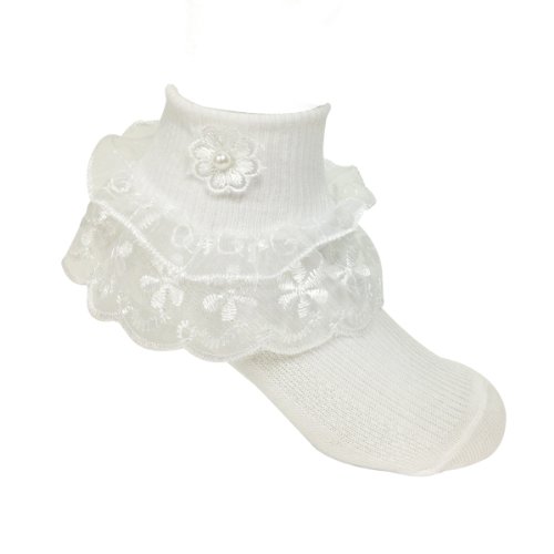 Wrapables Lil Miss Daisy Double Layer Lace Ruffle Socks, Set of 2