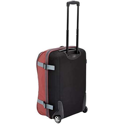 Amazon Basics Rolling Travel Duffel Bag Luggage with Wheels, Medium, Red