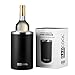 Barcool Wine Cooler Sleeve | Stainless Steel Double Walled Insulated Wine Bottle Cooler for Wine & Champagne | Portable, No Ice Needed, Condensation Free Wine Chiller for Home & Outdoor Use - Black