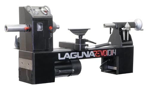 New! 10' Revo 10|14 Benchtop Lathe - 1 HP PWM Motor, Auxiliary 120V Outlet, Projected Bearing Cone.