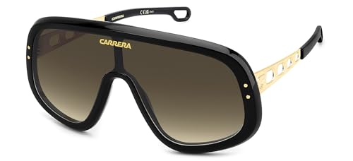 Carrera Men's Casual Rectangular Sunglasses, Black Gold/Black Brown Green Antireflex, 99/1/140