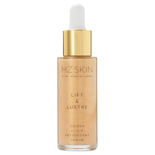 MZ SKIN Lift & Lustre Golden Elixir Serum 1.01 fl oz - Clinically-Proven Antioxidant Treatment with Dual-Weight Hyaluronic Acid, for Deep Hydration & Glowing Skin, All Skin Types