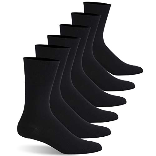 Facool Men's Women's Diabetic Crew Socks Non-Binding Diabete and Circulatory Extra Wide Top
