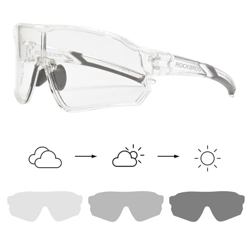 Image of ROCKBROS Photochromic Sunglasses for Men Cycling Sunglasses Sports Bike Glasses