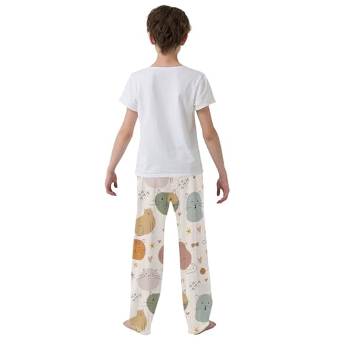 Boys' Pants Cats Paw Prints Funny Animals Long Bottoms Jogger Pants Elastic Waist Trousers with Pockets S-XL3