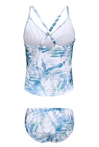 Image of Girls Tankini Swimsuits Two Piece Bathing Suit Hawaiian Ruffle Swimwear Set for Kids Girls 3-16 Years