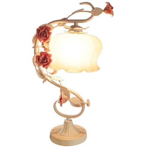 Rose Blume Tischlampe, LED Nachttischlampe Keramik Schreibtischbaum Lampe Modernes Leselampe, Buchlampe kann für Home, Hochzeit Weihnachten, Wohnzimmer