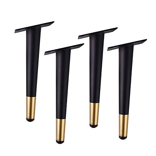 QWEASDF 4 Pack Sofa Legs Round Solid Metal Furniture Legs Sofa Replacement Legs Perfect for Mid-Century Modern, Great for Sofa, Couch, Bed, Coffee Table, with Screws,Stitching,20cm/7.87in