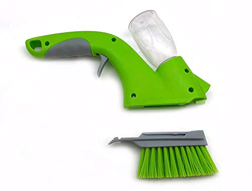 Dish Brush With Soap Dispenser/spray- Includes Grout Brush, Sponge & Microfiber Cloth Can Be Use For Kitchen Pan, Pot, Sink, Dish Washing, Bathroom, Bathtub As Well As A Window Cleaning Tool