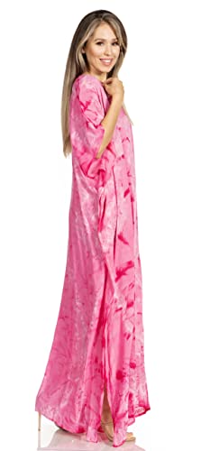 Sakkas Pilar Petite Women's Casual Long Short Sleeve Beach Maxi Caftan Kaftan Dress4