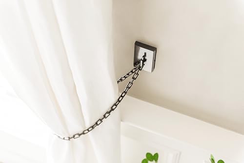 BlastHome® Luxury Chain Tiebacks – Premium Metal Wall Mounted Curtain Holdbacks with 30" Long Chains - Signature Collection, Set of Two – Designer Quality Window Drapery Ties – Gunmetal/Pewter by BLASTHOME - Image 3