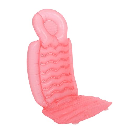 HAMPPLIES Ergonomic Inflatable Bath Pillow for Tub with Suction Cups Cold Resistant Head and Neck Cushion Quick Inflate Travel Mat for Spa Shower Bathroom Comfort and Portable Use