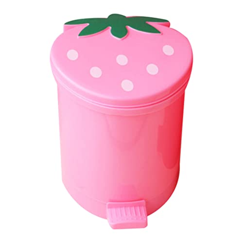 Mini caneca de escritorio fresa rosa con tapa miniatura 2
