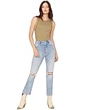 Rolla's Women's Light Medium Wash High Rise Bleeker Original Straight Jeans Medium Wash 29W x 28L