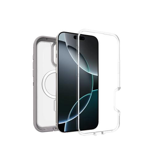 OtterBox Defender XT MagSafe Hülle für iPhone 16 Pro Max, Transparent/Grau – Ansicht 4