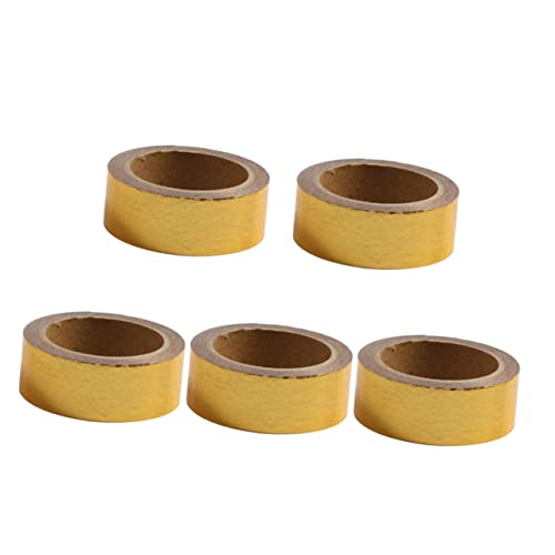 DOITOOL 5piezas Cinta Adhesiva Decorativa Bronceada Kit De Cintas Para Manualidades Decoración De Álbumes y Envolturas De