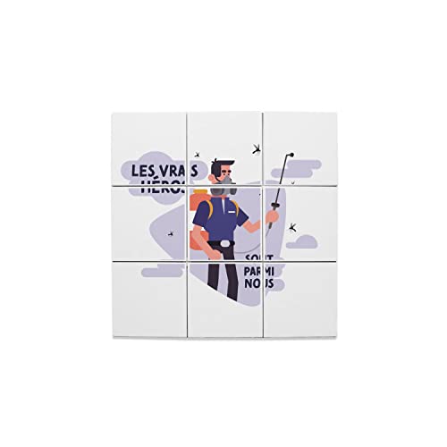 Carreaux Céramique Décoratif Les Vrais Héros Lot de 9 Azulejos pour Crédence 32,4 x 32,4 cm