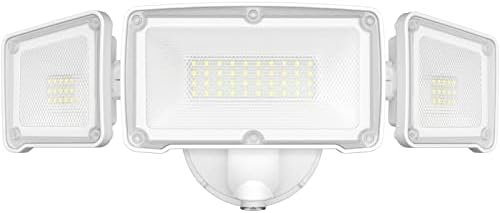 GLORIOUS-LITE 3500LM Dusk to Dawn LED Security Lights Outdoor, 35W Outdoor Flood Light with Photocell, 5500K, IP65 Waterproof 3 Head Exterior Light for Garage, Patio, Yard