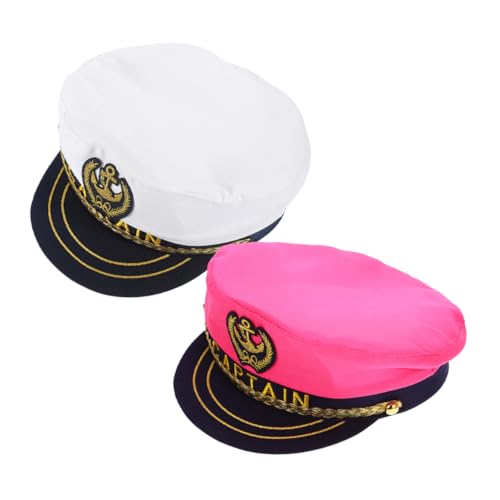 NOLITOY 2Pcs Lightweight Captain Hat Cosplay Yacht Hat for Parties Events for Sailor Costumes Easy to Wear and Carry Great