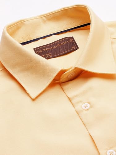Image of The Indian Garage Co Men Slim Fit Solid Full Sleeves Cutaway Collar Formal Shirt
