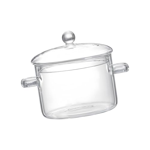 Pot à soupe transparent en verre épais résistant à 400°C avec couvercle - 2