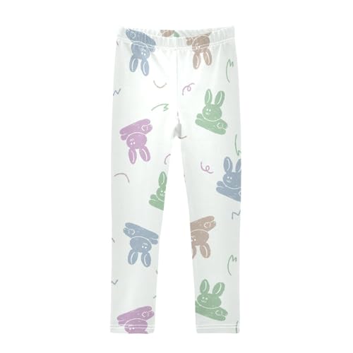 Jumping Rabbit Girls Leggings,Workout Leggings for Girls Toddler Athletic Legging Size for 3-10T