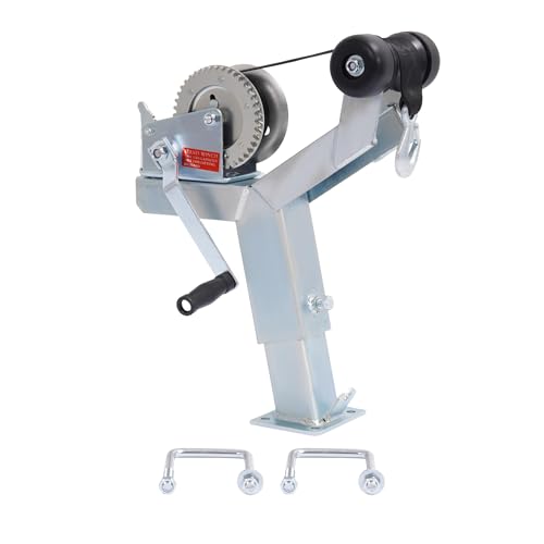 WUTIST Short Nose Adjustable Winch Stand W/Pulling Ratchet Winch Compatible with Universal Boat Parts W/ 1400lbs Dutton-Lainson Winch