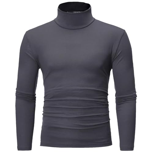 Turtleneck Men Knitting Base Turtleneck for Men Solid Color Elastic Thin Pullover