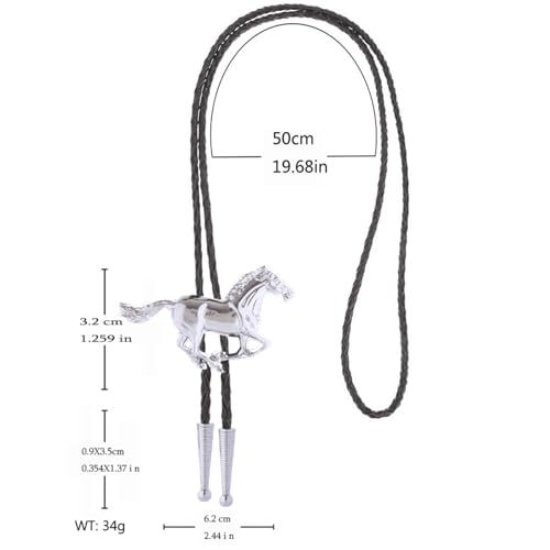 Image of Western Cowboy Bolo tie for Men Women Gold Silver Death Skull Moth Cross Bolo Tie Christmas Deer Rooster Wolf Necktie Gift