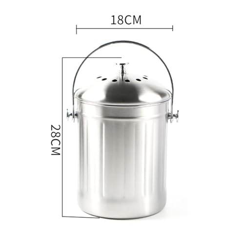 Cubo de compost de acero inoxidable contenedor reciclable para residuos alimentos 4