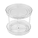 Especiero Giratorio con Dos Pisos,Lazy-Susan Estante de Especias de Plástico Multifunción transparente,contenedores de almacenamiento para gabinete,despensa,encimera,cocina,especias,tocador,sala