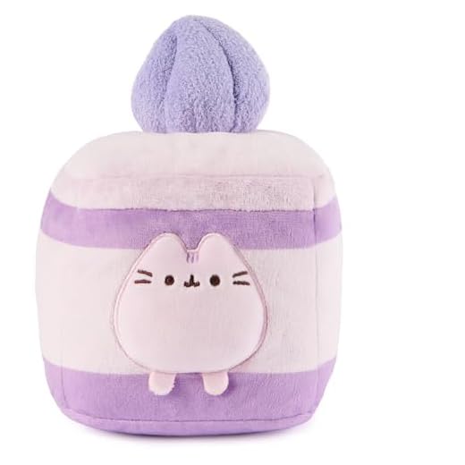 GUND Pusheen - Peluche de lavanda, esponjoso, juguete de peluche coleccionable, peluche de postre, animal de peluche de gato para edades de 8 años en adelante, morado, 6 pulgadas