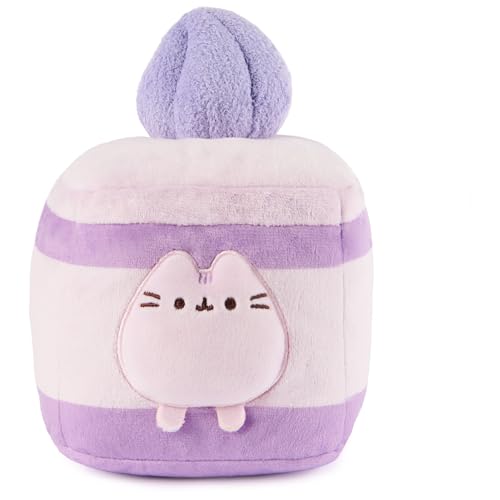 GUND Pusheen Lavender Spongecake Plush, Squishy Toy, Collectible Plush Toy, Dessert Plush, Cat Stuffed Animal for Ages 8 and Up, Purple, 6”
