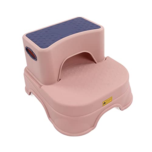 Yechiry Sgabello per Bambini, Sgabello per Bambini Staccabile a 2 Strati Antiscivolo, Ergonomico per con Base Allargata Regolabile in Altezza per Cucina, Bagno, Camera da Letto e Aula (Rosa Viola)