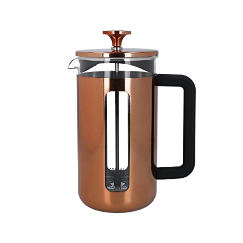 La Cafetière Pisa Stainless Steel Cafetière, Eight Cup, Copper, Gift Boxed, 1L