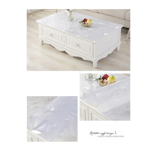 Nappe transparente PVC table rectangulaire cuisine étanche 80x80cm - 6