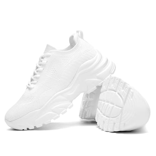 Image of Womens Walking Shoes Non Slip Ladies Running Fashion Athletic Sneakers Work Gym Tennis Athletic Sports Comfort Breathable Lightweight Mesh Soft Sole