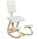 HOMCOM Chaise à Genoux Ergonomique avec Dossier Tabouret Ergonomique Crème...