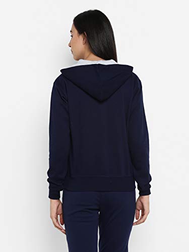 Image of Alan Jones Clothing Women's Solid Zipper Hooded Sweatshirt | Front Zip, Ribbed Hem, Lined Hood, Casual Winter Wear