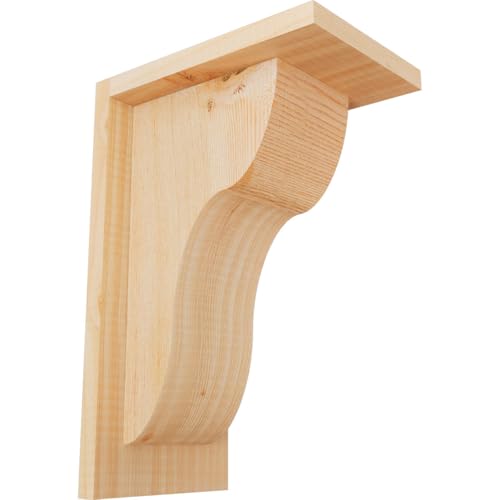 Ekena Millwork COR06X08X12CAR01SDF 5 1/2"W x 8"D x 12"H Carmel Smooth Corbel w/Backplate, Douglas Fir