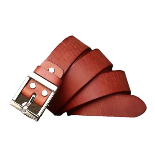 Men Solid Casual Leather Belts Stainless Steel Pin Buckle Fancy Vintage Jeans Belts