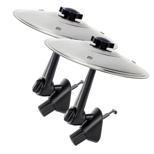 WGSWX 2 Pack Car Cymbal Air Vent, Clip-On Mini Drum Crash Cymbal, Car Symbol Drum for Music Lovers & Drummers, Universal Fit for All Vehicles, Durable & Tool-Free Installation (Silver)