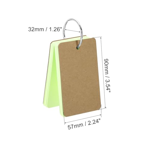 Tarjetas flash PATIKIL para aprender idiomas, fichas de estudio verdes con anilla 2