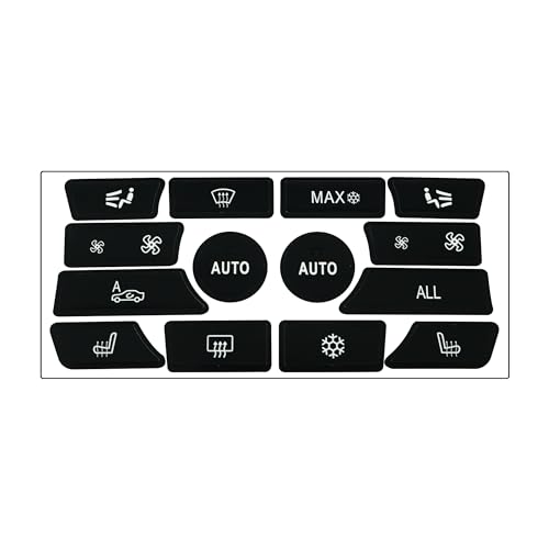 Image of Climate Control Button Decals Kit for BMW 5 Series F10 2009-2015 (520i /528i /535i) - AC & Dashboard Stickers