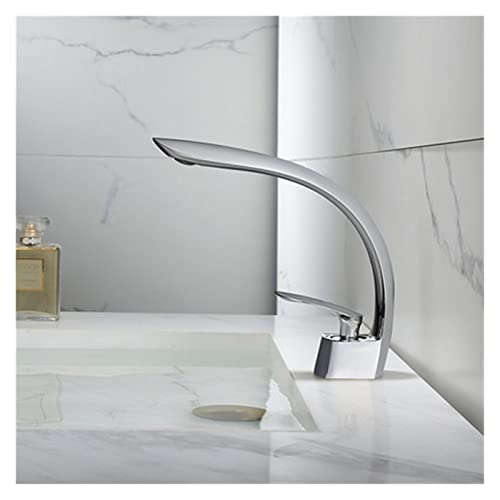 Robinet de lavabo chrome cascade mitigeur pour salle de bain moderne eau chaude et froide