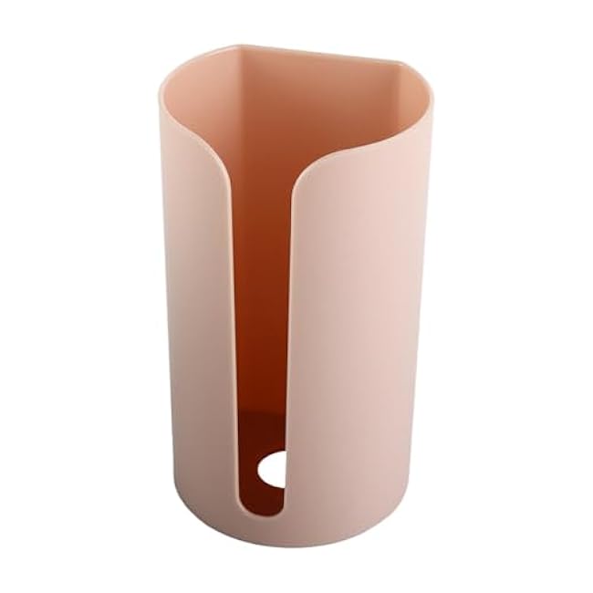 Pokinge 2 Pcs Trash Bag Holder, Plastic Garbage Bag Dispenser Punch Free Hanging Storage Organizer Wall Mounted Container for Kitchen Bathroom(Pink&White)