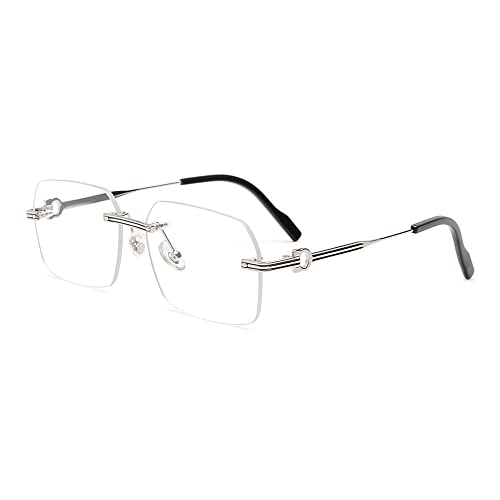 Gafas de sol cuadradas sin montura MUTYNE A27 para hombre en color negro retro