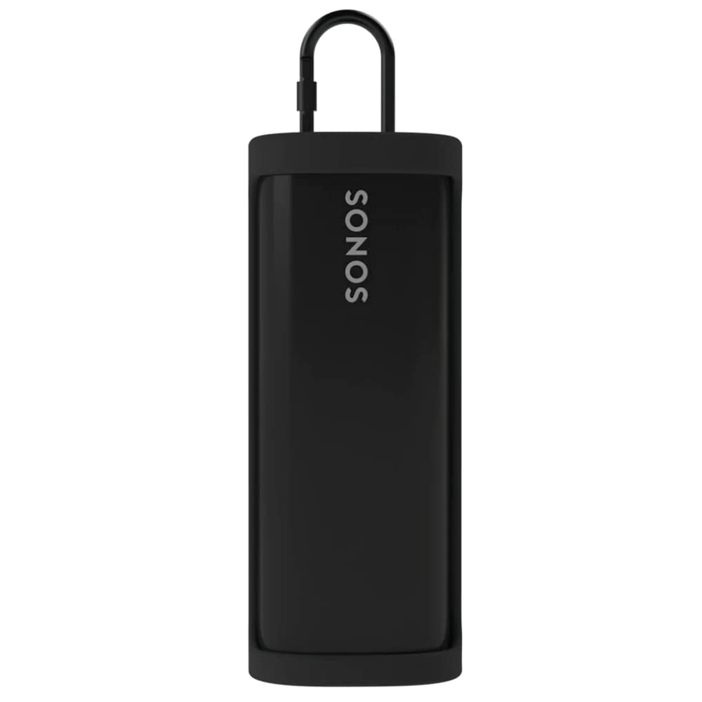 Housse De Voyage Flexson Mountable Pour Sonos Roam - Protection Noire Avec Mousqueton