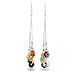NOVICA Artisan Handmade Jade Quartz Waterfall Earrings | .925 Sterling Silver Glass Bead Dangles | Multi-color Stones | Handcrafted Jewelry | Earthy Blend Theme | Thailand