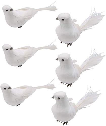 Uwioff Artificial Birds, 12 Pcs Artificial White Doves Simulation Foam White Feathered Artificial Birds Doves Clip On Ornament For Christmas Tree Decorations thumb #5